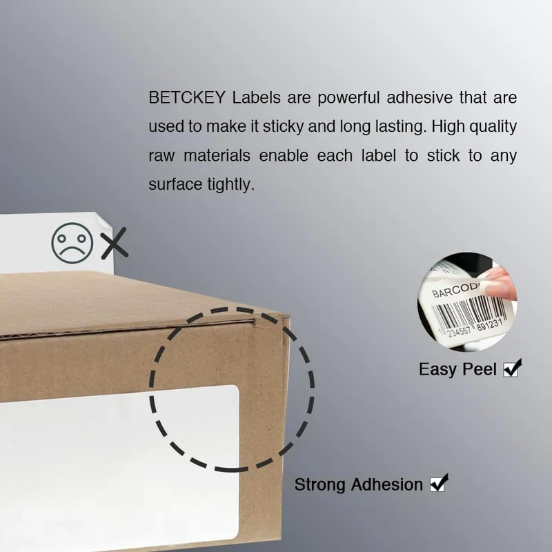 BETCKEY - 76mm x 76mm(3 in x 3 in) Perforierte Mehrzweck/Grosse Quadratische Thermoetiketten Kompati