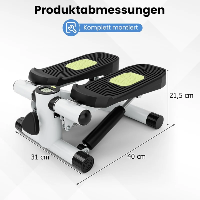 GOPLUS Mini-Stepper, Fitness-Stepper mit Widerstandsbändern, rutschfeste Pedale, hometrainer, Swings