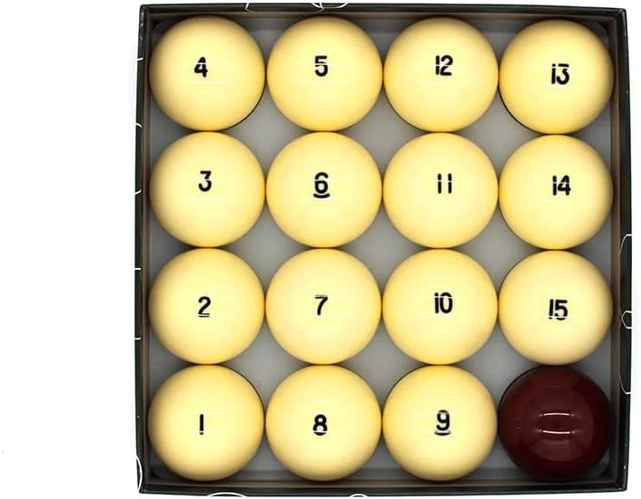 Billard Kugelset Billardkugeln Premium, Russische Pyramide, 60,3mm, Gelbe/Rote Breakkugel Roter Brea