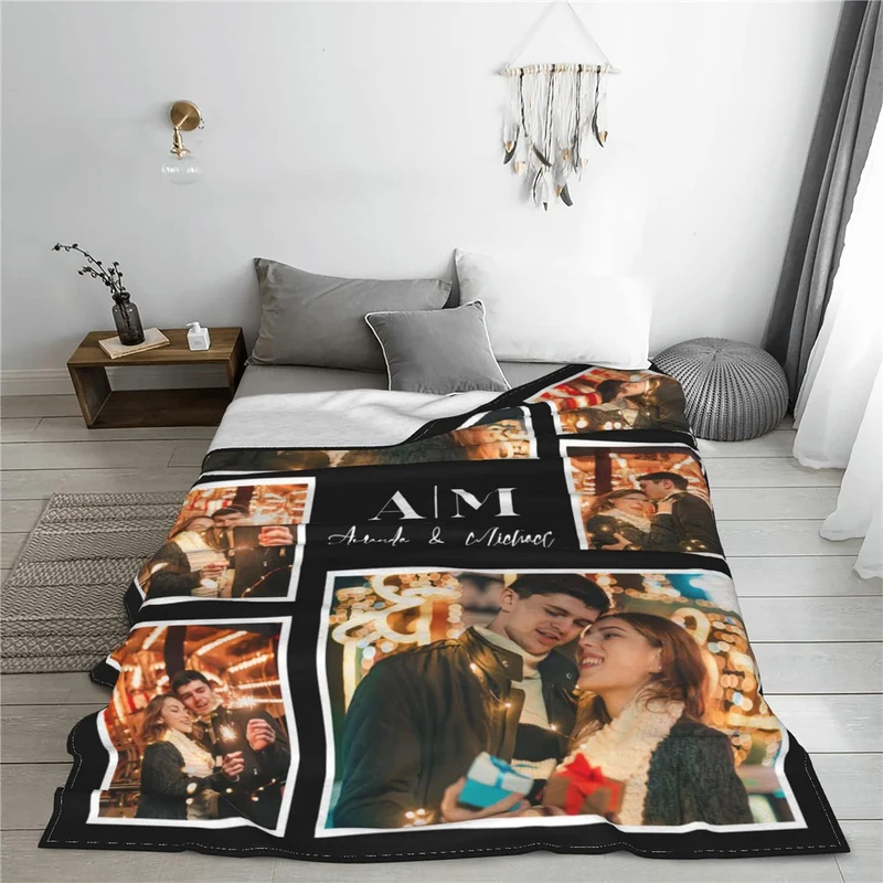 Easycosy personalisierte Decken für Paare Geschenke Benutzerdefinierte Bild, Foto werfen für Freundi
