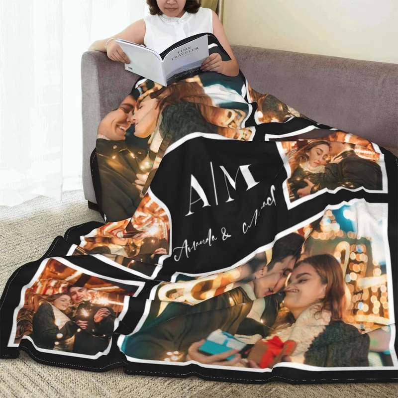 Easycosy personalisierte Decken für Paare Geschenke Benutzerdefinierte Bild, Foto werfen für Freundi