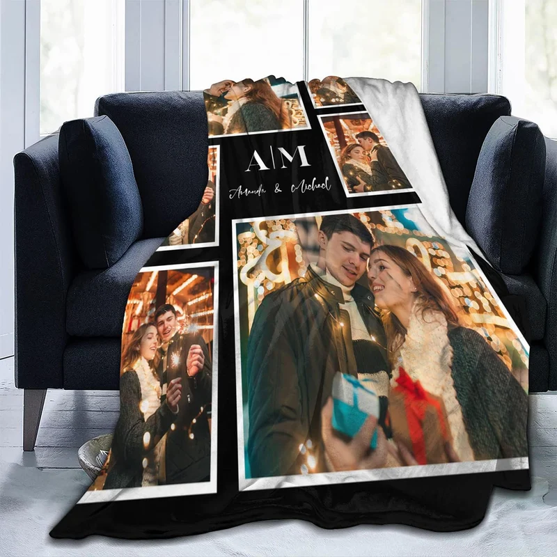 Easycosy personalisierte Decken für Paare Geschenke Benutzerdefinierte Bild, Foto werfen für Freundi