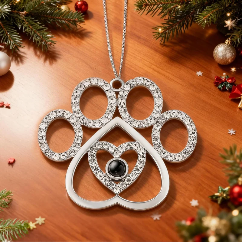 Easycosy personalisierte Schneeflocke Weihnachtsbaumschmuck mit Foto an Weihnachtsbaum, hängende Pro