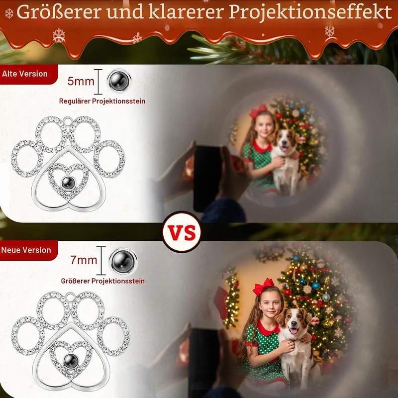 Easycosy personalisierte Schneeflocke Weihnachtsbaumschmuck mit Foto an Weihnachtsbaum, hängende Pro