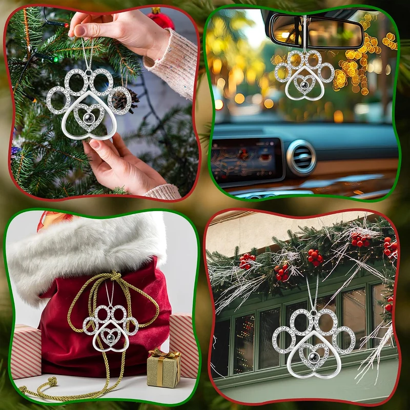 Easycosy personalisierte Schneeflocke Weihnachtsbaumschmuck mit Foto an Weihnachtsbaum, hängende Pro