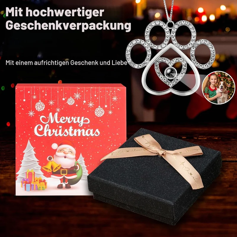 Easycosy personalisierte Schneeflocke Weihnachtsbaumschmuck mit Foto an Weihnachtsbaum, hängende Pro