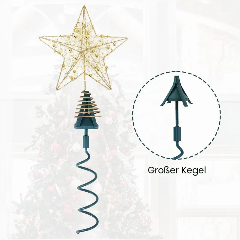 Weihnachtsbaumspitze Halter, Universell Drehbar Halter für Baumspitze Plastik mit Verstellbarer Befe