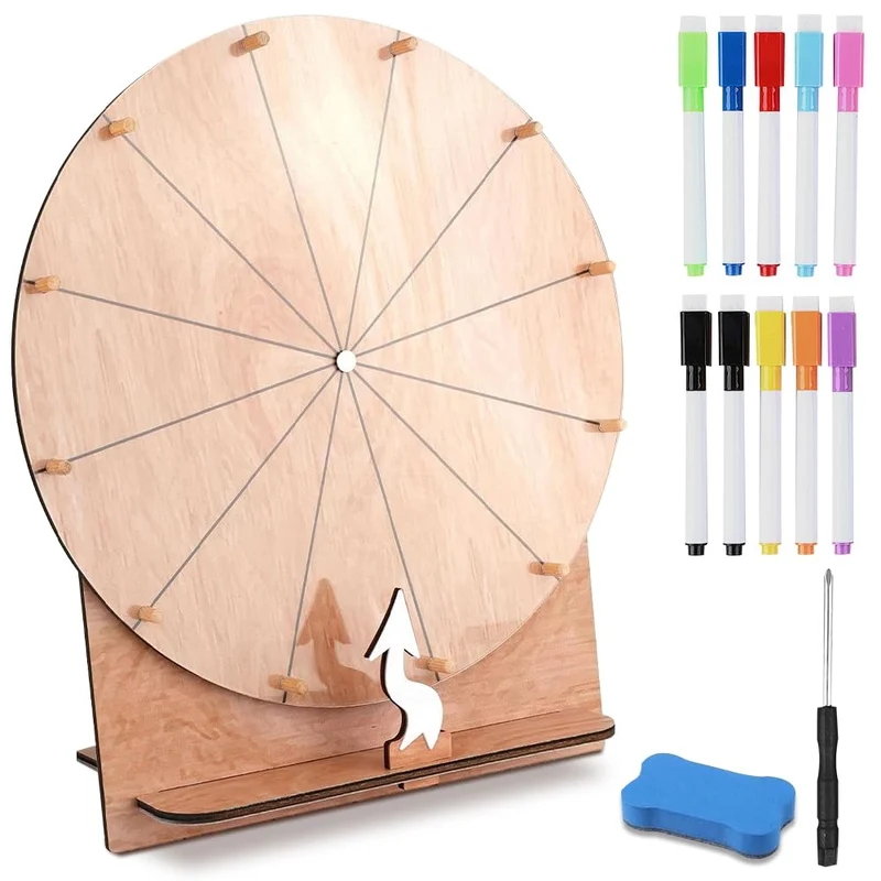 Glücksrad zum Drehen, TGKYK 30cm Gluecksrad Gluecksrad mit Radiergummi Markierstift und Schraubendre