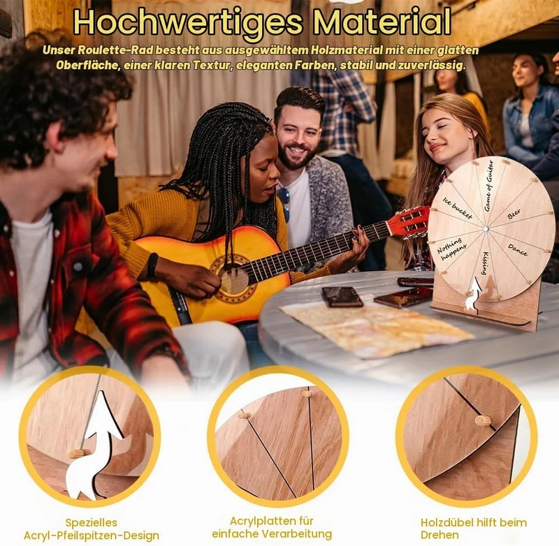 Glücksrad zum Drehen, TGKYK 30cm Gluecksrad Gluecksrad mit Radiergummi Markierstift und Schraubendre