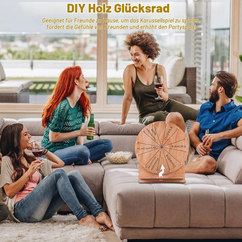 Glücksrad zum Drehen, TGKYK 30cm Gluecksrad Gluecksrad mit Radiergummi Markierstift und Schraubendre