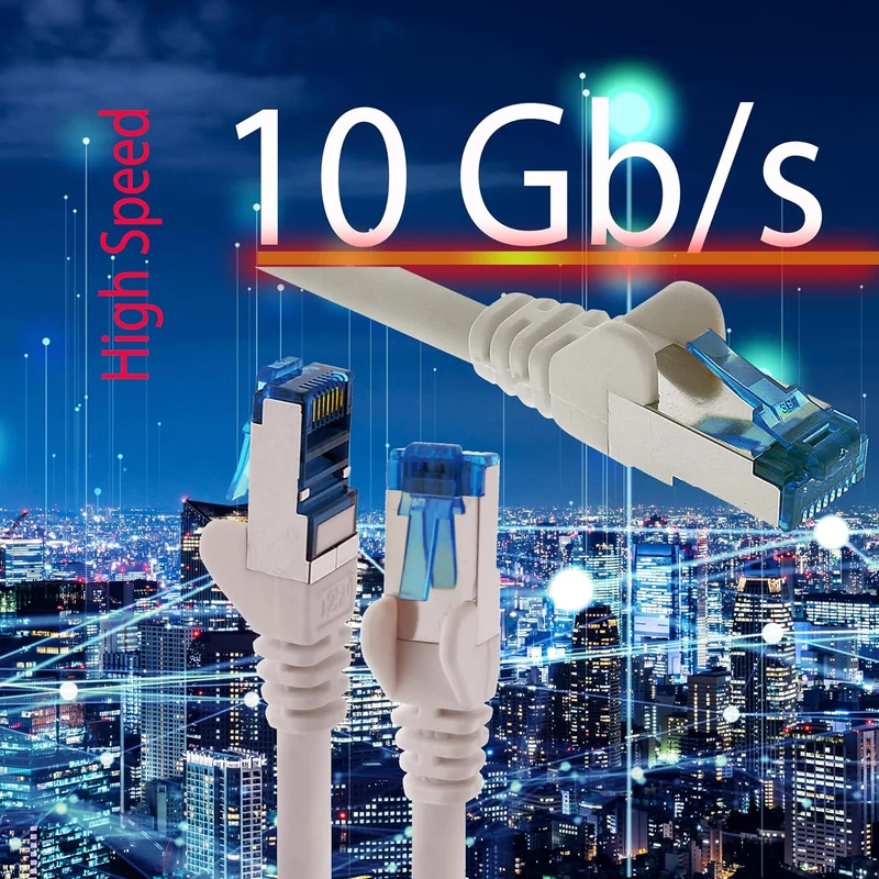 1aTTack.de Patchkabel – 10X 2m Ethernet, Netzwerk, Lan Kabel CAT6a (für Gigabit Netzwerke, Router, S