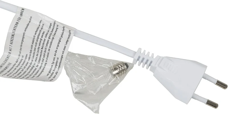 Idena 8582088 - LED Adventsleuchter mit 7 LED Kerzenlichtern in Warmweiss, Schwibbogen aus naturfarb
