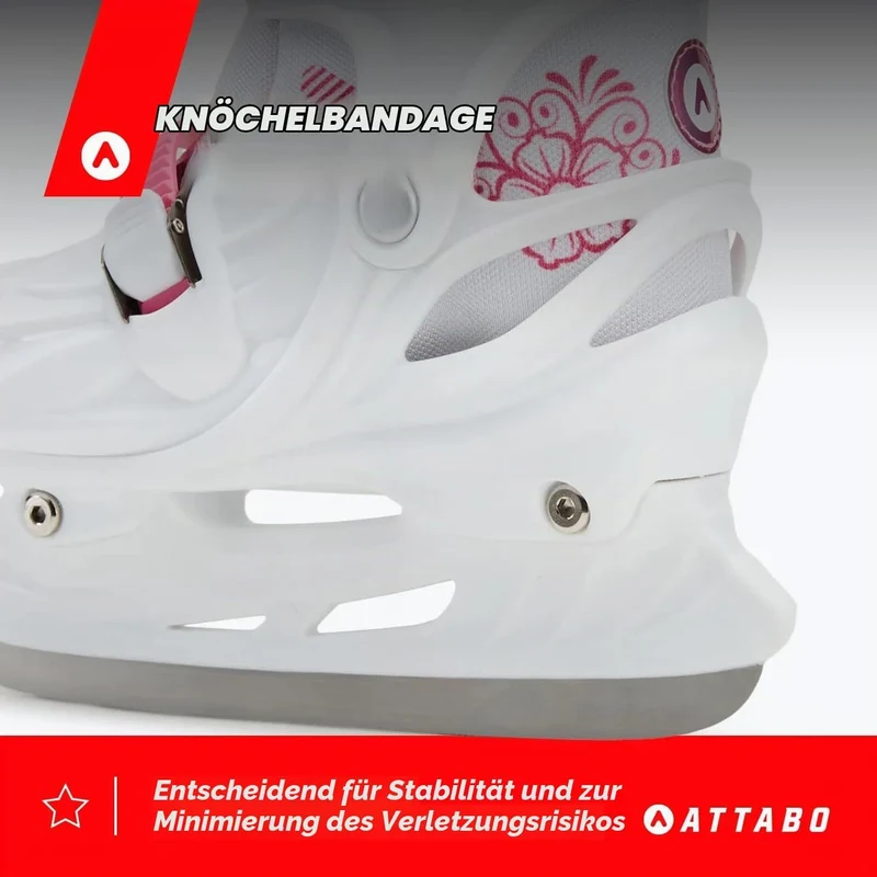 ATTABO KOA Kinder verstellbare Schlittschuhe | Freizeit Eislaufschuhe | PVC & PP Hartschale | Edelst