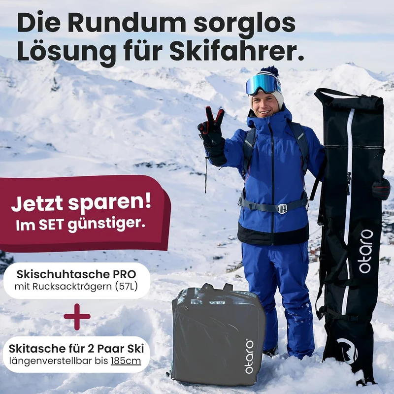 Otaro Skischuhtasche mit Helmfach | Skitasche für Skischuhe, Helm & Zubehör | > 60.000 begeisterte K