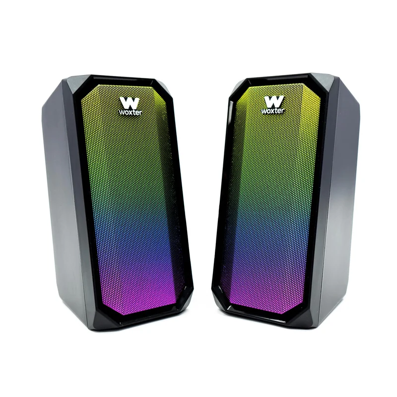 Woxter Big Bass 97 BT PC-Lautsprecher, 3,5-mm-Buchse, Bluetooth, kompakt, LEDs, Beleuchtungsmodi, St