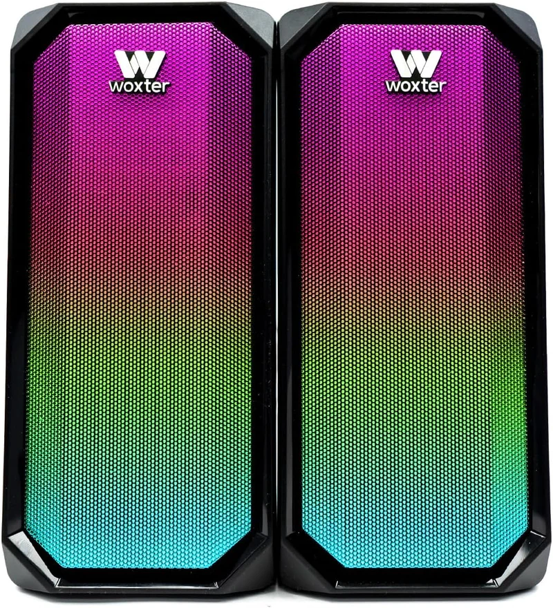 Woxter Big Bass 97 BT PC-Lautsprecher, 3,5-mm-Buchse, Bluetooth, kompakt, LEDs, Beleuchtungsmodi, St