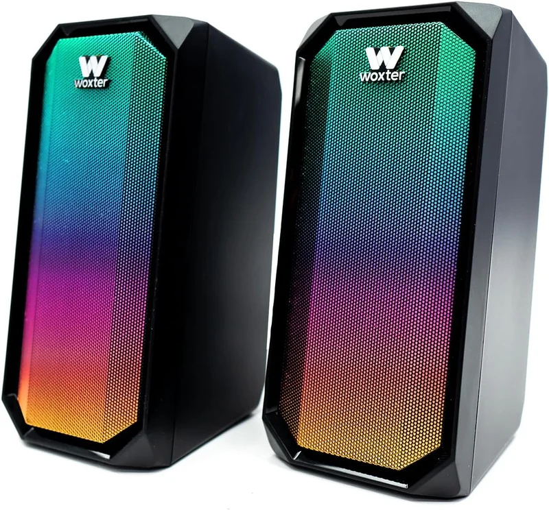 Woxter Big Bass 97 BT PC-Lautsprecher, 3,5-mm-Buchse, Bluetooth, kompakt, LEDs, Beleuchtungsmodi, St
