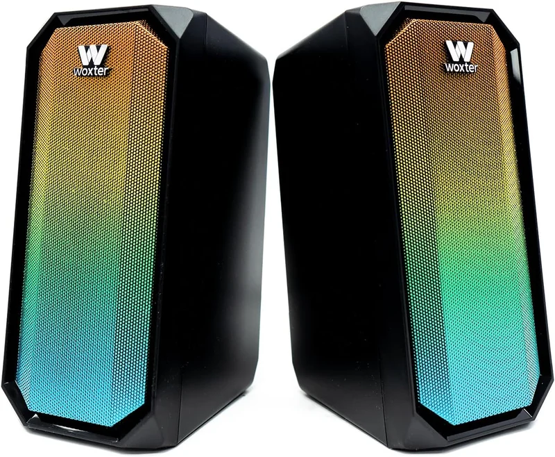 Woxter Big Bass 97 BT PC-Lautsprecher, 3,5-mm-Buchse, Bluetooth, kompakt, LEDs, Beleuchtungsmodi, St