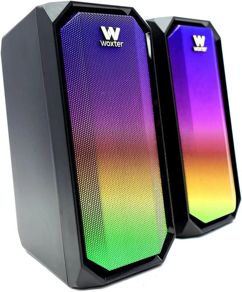 Woxter Big Bass 97 BT PC-Lautsprecher, 3,5-mm-Buchse, Bluetooth, kompakt, LEDs, Beleuchtungsmodi, St