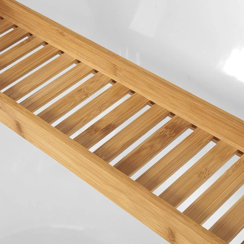 SoBuy Badewannenablage Bambus 80cm Badewannentablett Holz Wannenbrücke Extra Lang & Lackiert für Gro