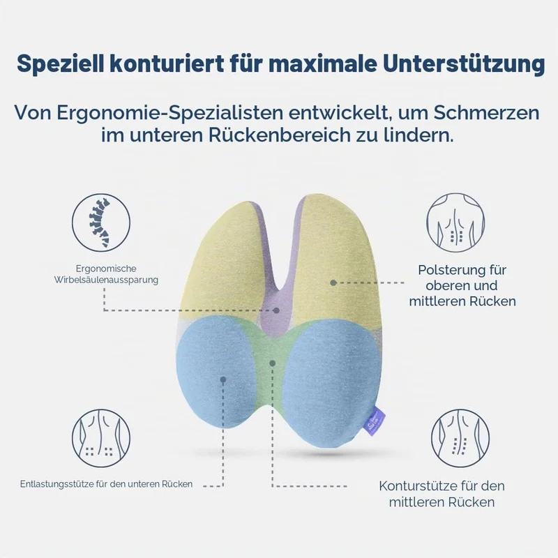 Cushion Lab Extra Dichtes Lendenkissen – Patentierte Ergonomische Mehrregionen-Feste Rückenstütze zu