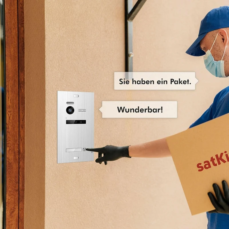 Nonic Balter EVO Video Türsprechanlage mit Kamera und Klingel für 1 Familienhaus Haustür, Gegensprec