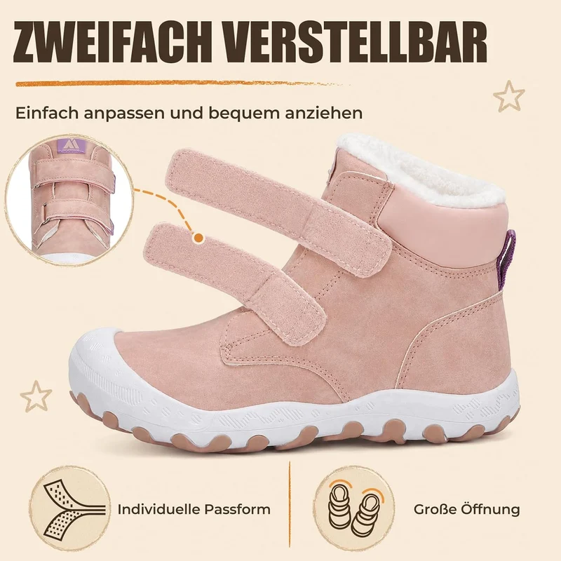 Mishansha Kinder Winterschuhe Warm Gefüttert Winterstiefel Jungen Mädchen Schneestiefel Outdoor Ruts