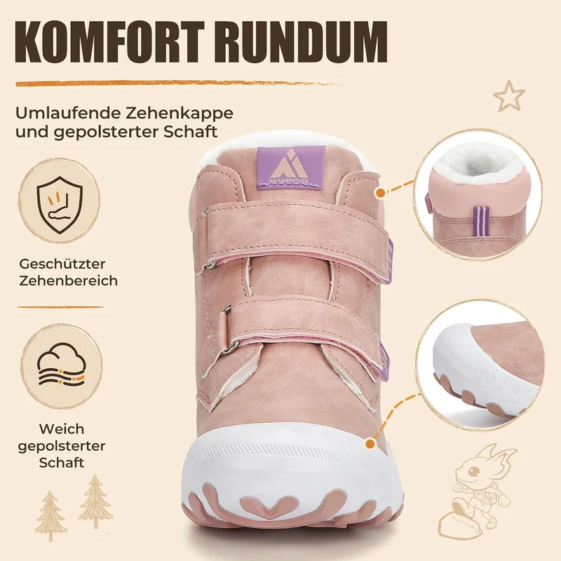 Mishansha Kinder Winterschuhe Warm Gefüttert Winterstiefel Jungen Mädchen Schneestiefel Outdoor Ruts