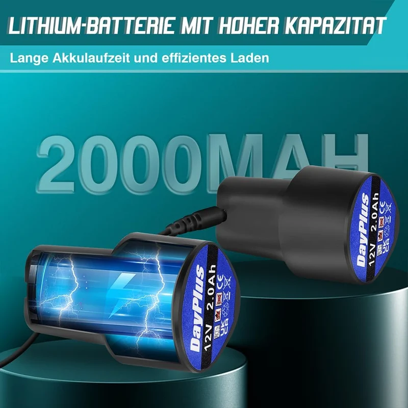 Auto Poliermaschine Set Exzenter Poliermaschine, Akku Poliermaschine mit 2 x 3000mah Akku und Ladege