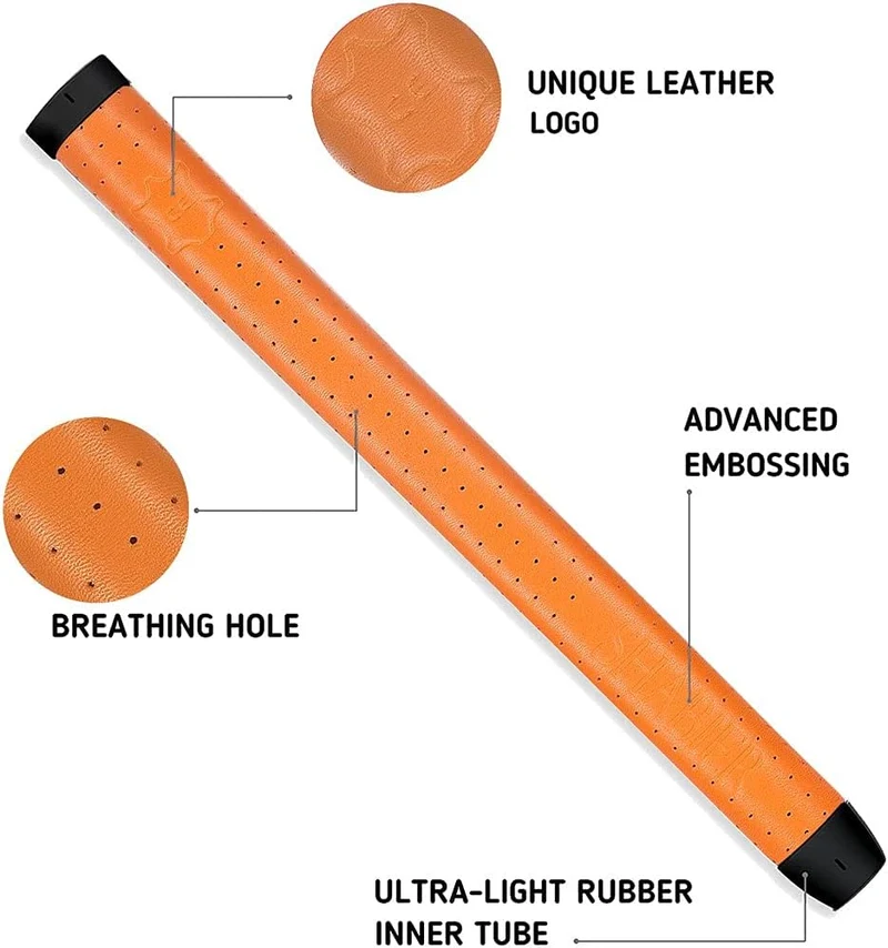 SHABIER Leichter, atmungsaktiver Golf-Puttergriff aus reinem Leder, handgefertigt, weiches Leder Ora