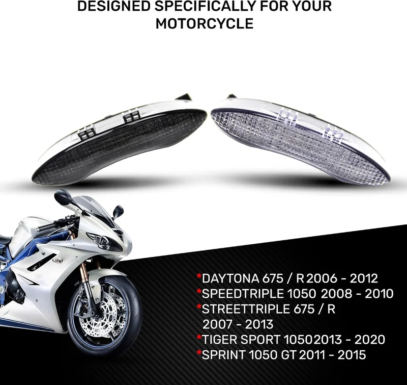 avdb-moto LED-Bremslicht mit integrierten Blinker kompatibel mit Triumph 675 Speed Street Triple (Kl