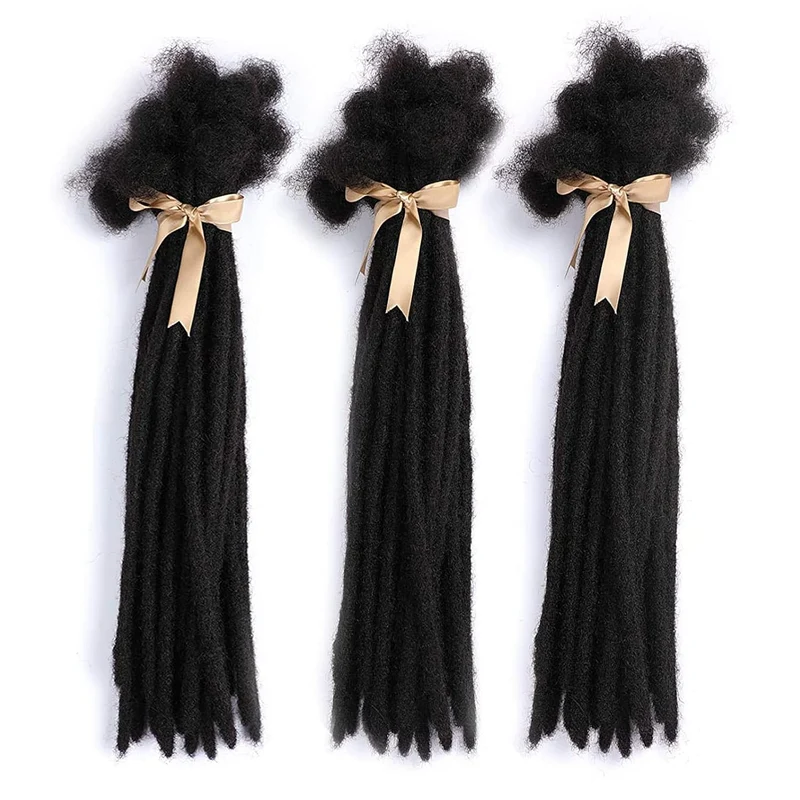 TAOYEMY Dreadlock Extension 8 inch 100% Human Hair Afro Kinky 20 Strands Dreadlock Extensions for Ma