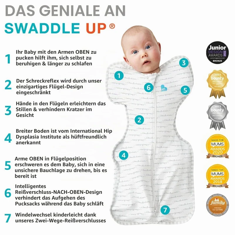 Love to Dream Wickeln Sie sich warm, 2,5 Tog, dramatisch besserer Schlaf, lassen Sie das Baby in der