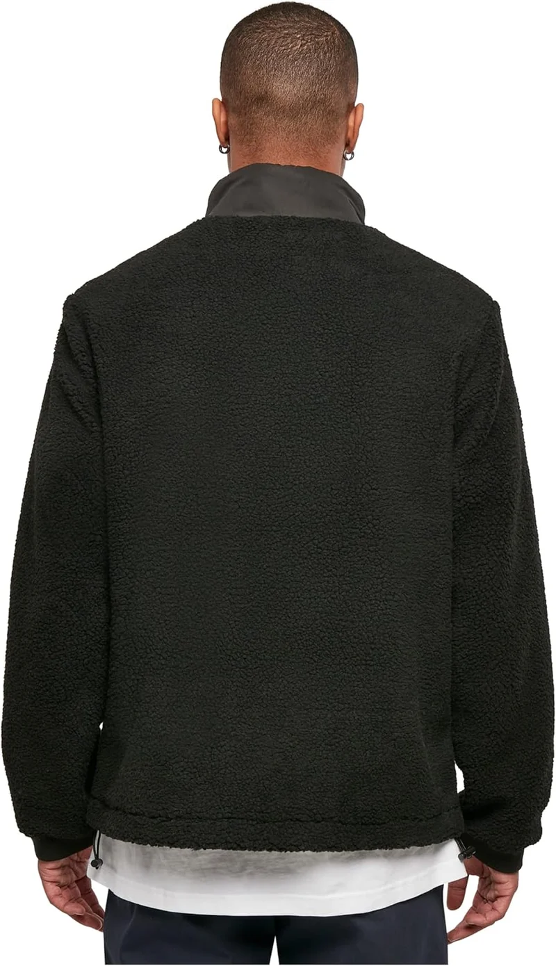 Urban Classics Herren Patched Sherpa Jacket M Schwarz, M Schwarz