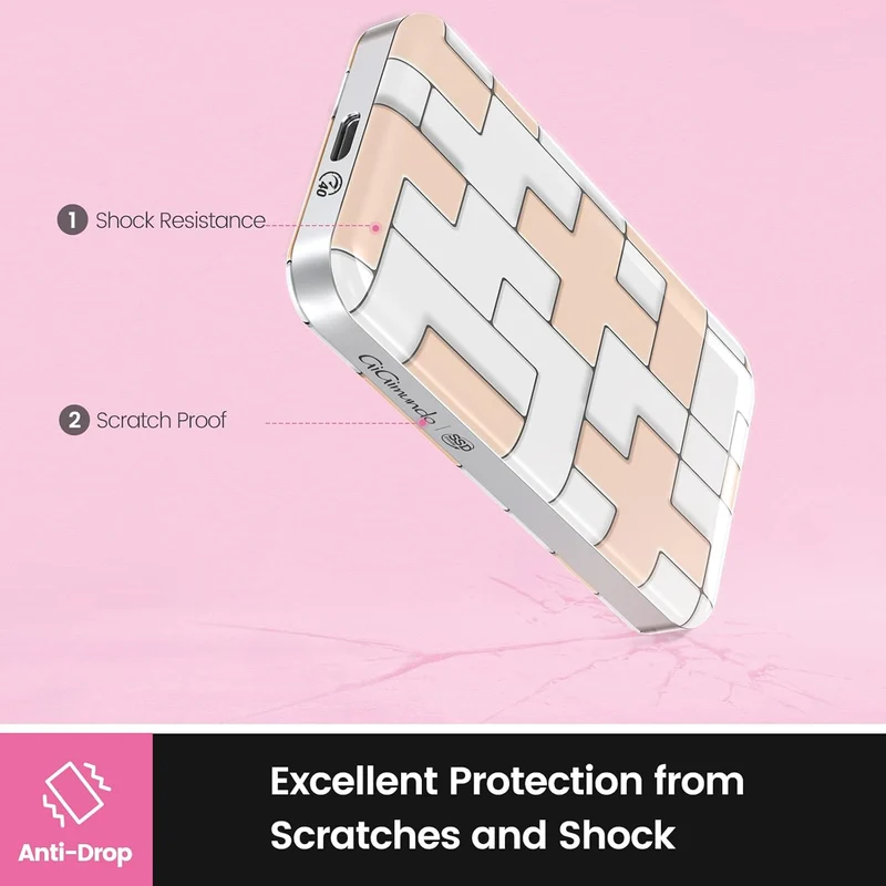 GiGimundo 512GB Portable SSD TLC, USB C Bis zu 3150 MB/s, USB4 Externes Solid State Drive, Geburtsta