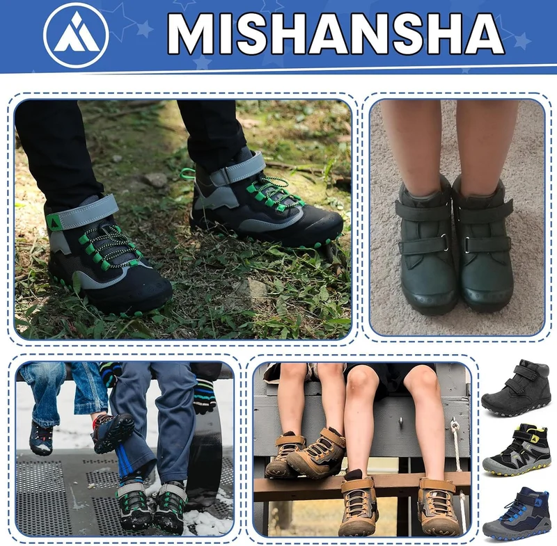 Mishansha Kinder Wanderschuhe rutschfest Trekkingschuhe Jungen Atmungsaktiv Outdoor Walkingschuhe Gr