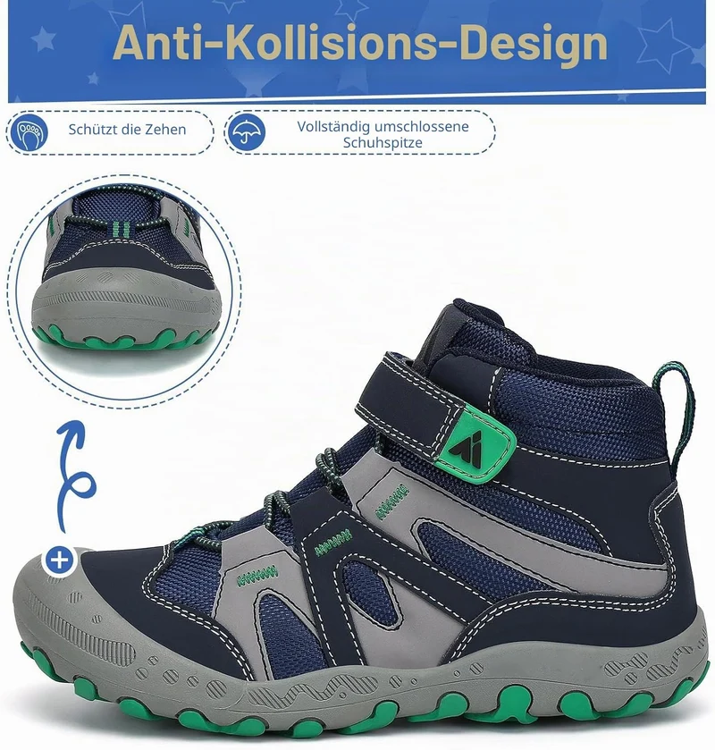 Mishansha Kinder Wanderschuhe rutschfest Trekkingschuhe Jungen Atmungsaktiv Outdoor Walkingschuhe Gr