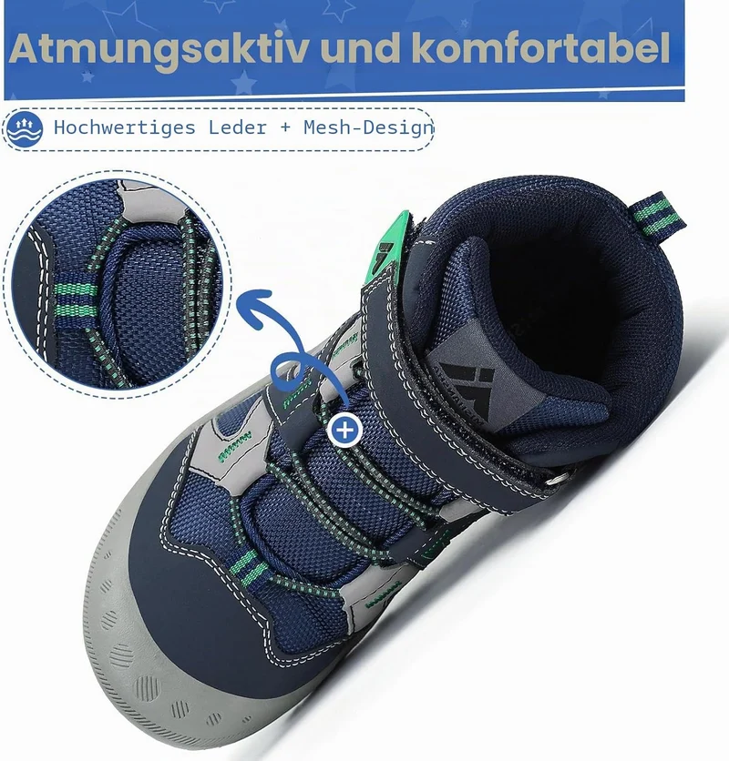 Mishansha Kinder Wanderschuhe rutschfest Trekkingschuhe Jungen Atmungsaktiv Outdoor Walkingschuhe Gr