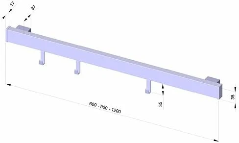 Naber Alto Set. Relingsystem, 600 mm edelstahlfarbig